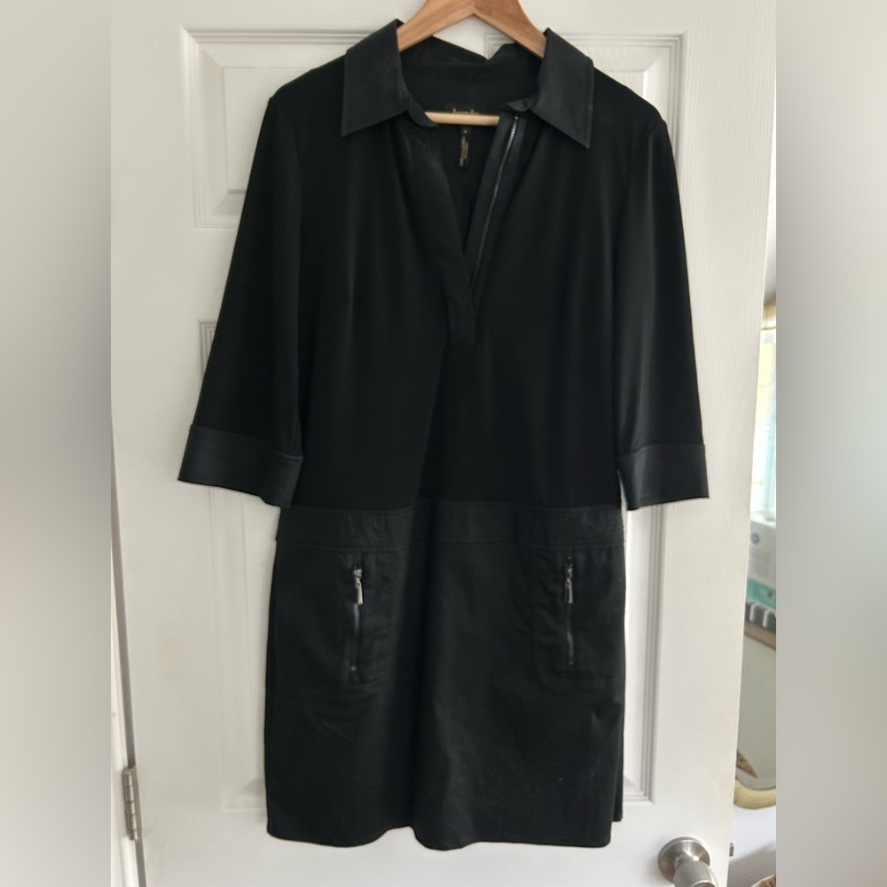 Laundry by Shelli Segal Chic Black Dress with Zipper Pockets size 8